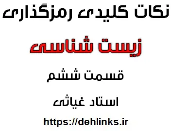 دانلود pdf نکات کلیدی رمزگذاری درس زیست شناسی قسمت ششم رایگان | ویژه کنکور
