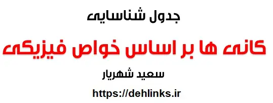 دانلود pdf جدول شناسایی کانی ها بر اساس خواص فیزیکی رایگان | ویژه کنکور