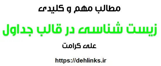 دانلود pdf مطالب مهم و کلیدی زیست شناسی در قالب جداولی ساده و قابل مرور رایگان | ویژه کنکور
