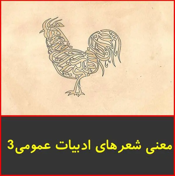 دانلود pdf جزوه معنی شعرهای ادبیات عمومی ۳