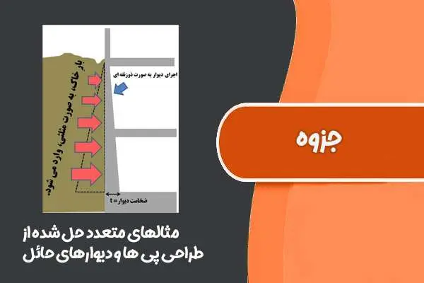 دانلود pdf جزوه مثالهای متعدد حل شده از طراحی پی ها و دیوارهای حائل
